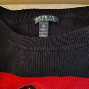 Ralph Lauren Women's Black and Red Sweater